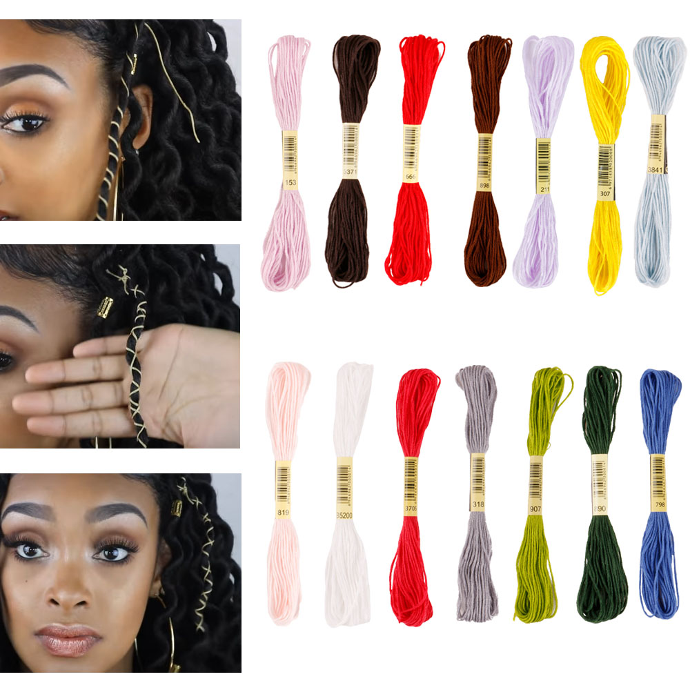 7PC Set Multi-Color Magic Hair String For Styling Box Braid Hair